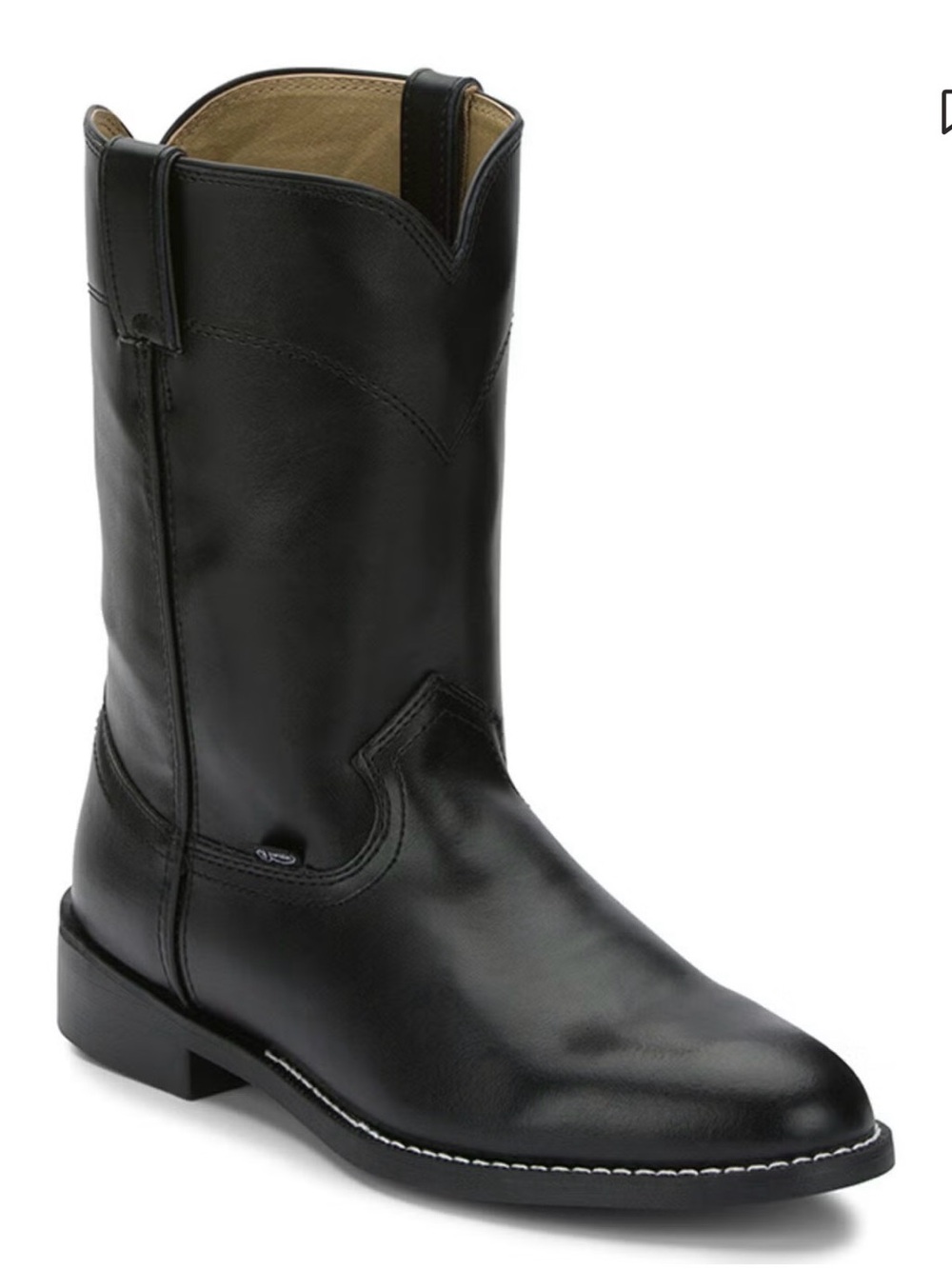 JUSTIN MEN'S BASICS ROPER WESTERN BOOTS - MEDIUM TOE 12D
